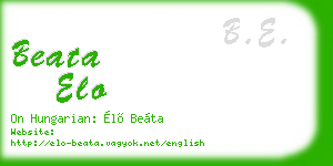 beata elo business card